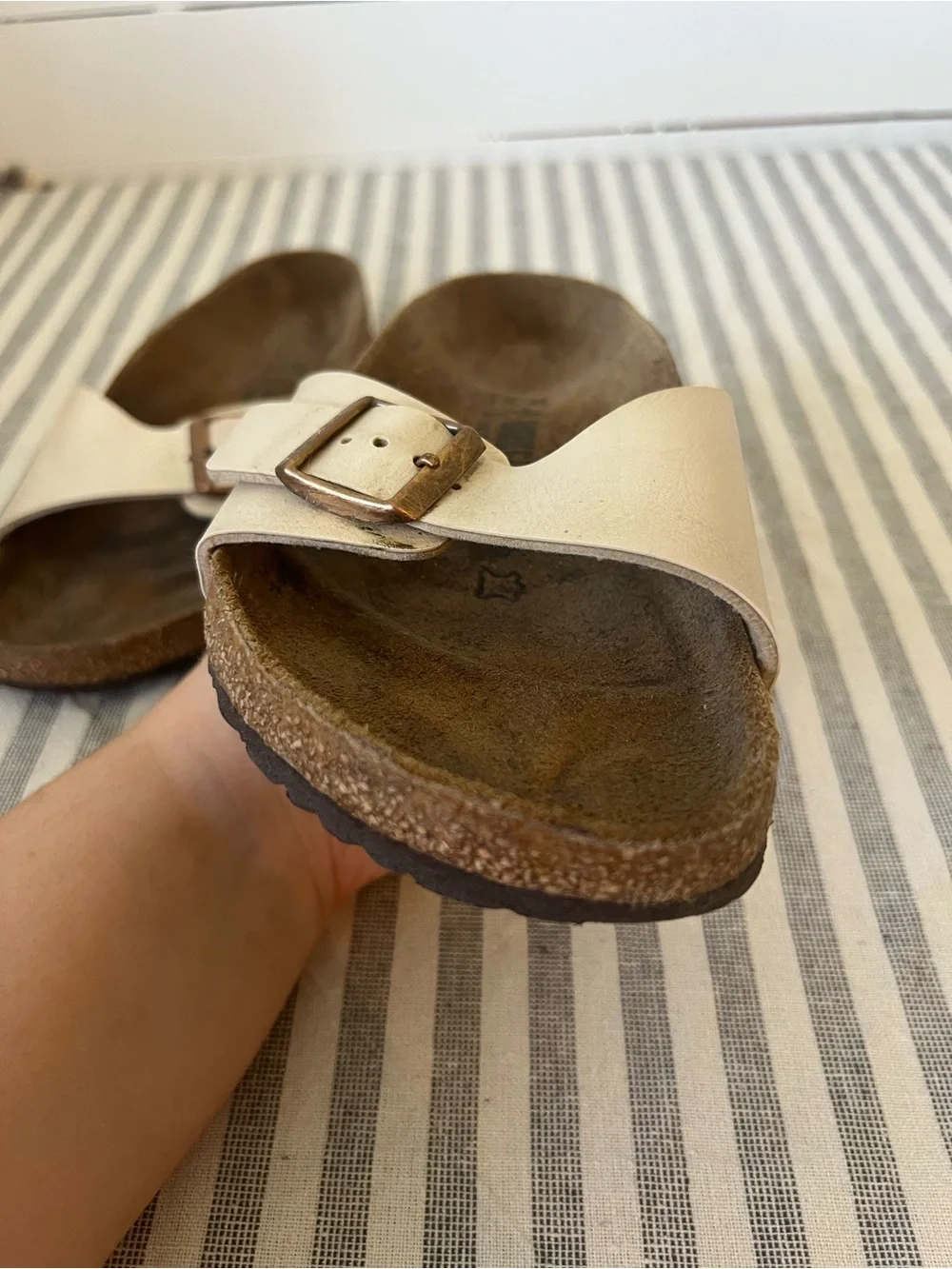 Birkenstock Madrid sandals in Graceful Pearl White
